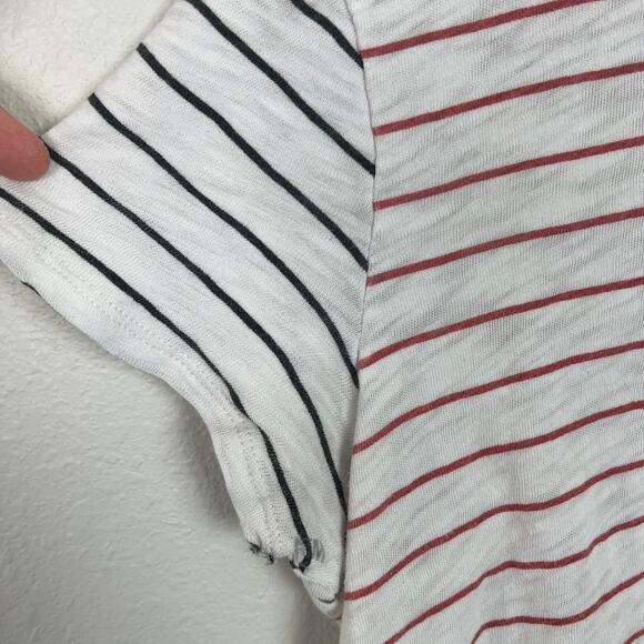 ATM Anthony Thomas Melillo Large Striped Slub Jersey Schoolboy Crew Neck Tee - Picture 5 of 9